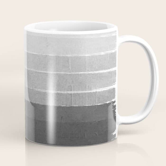 Brushstroke - Ombre Grey, Charcoal, Minimal, Monochrome, Black And White, Trendy,  Painterly Art  Coffee Mug