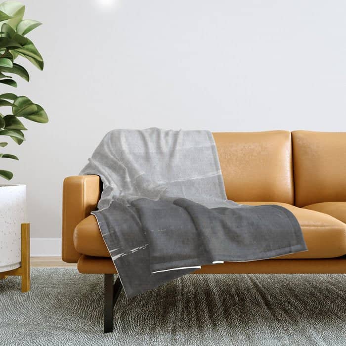 Brushstroke - Ombre Grey, Charcoal, Minimal, Monochrome, Black And White, Trendy,  Painterly Art  Throw Blanket