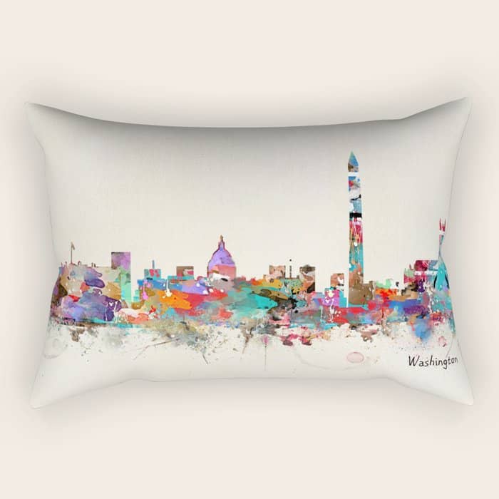 Washington Dc Skyline Rectangular Pillow