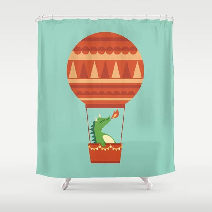 Dragon On Hot Air Balloon Shower Curtain