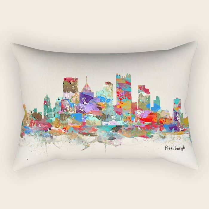 Pittsburgh Pennsylvania Skyline Rectangular Pillow