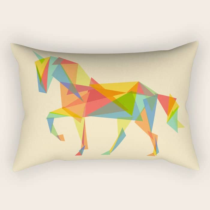 Fractal Geometric Unicorn Rectangular Pillow
