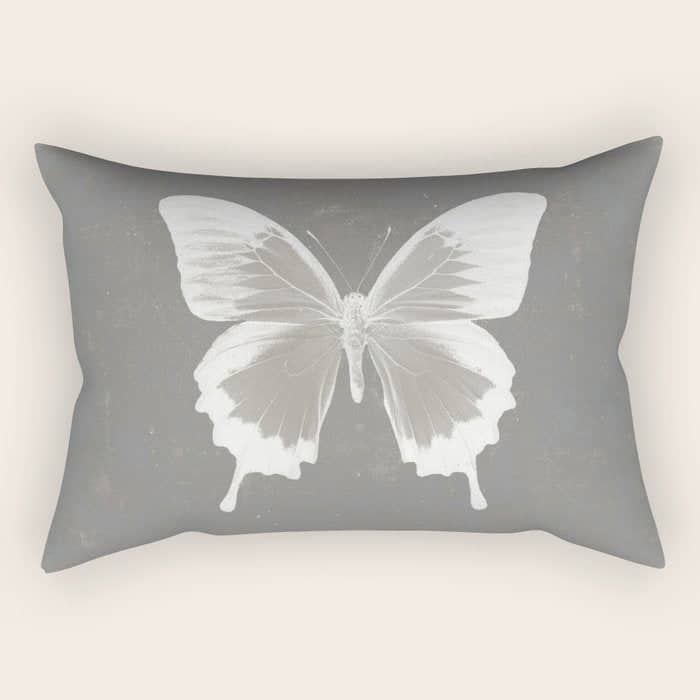 Butterfly On Grunge Surface Rectangular Pillow