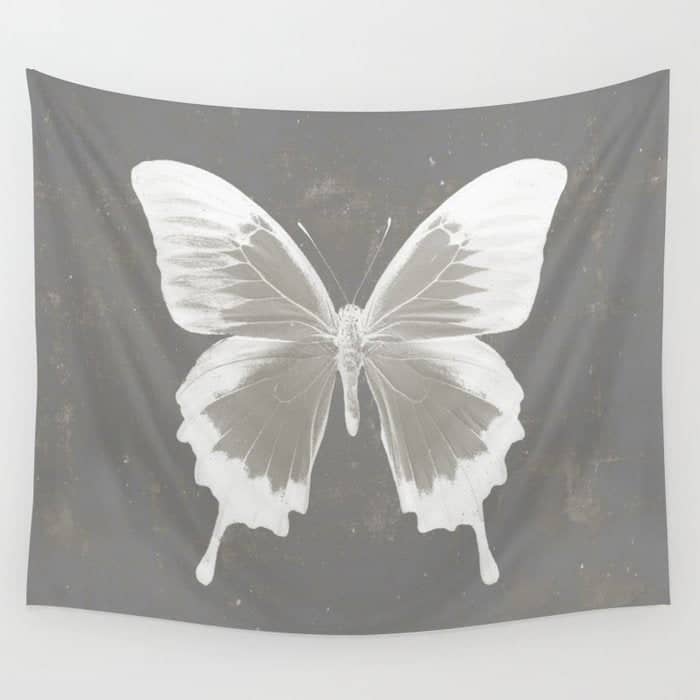 Butterfly On Grunge Surface Wall Tapestry