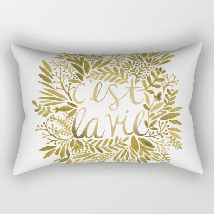 That'S Life - Gold On Gold Rectangular Pillow