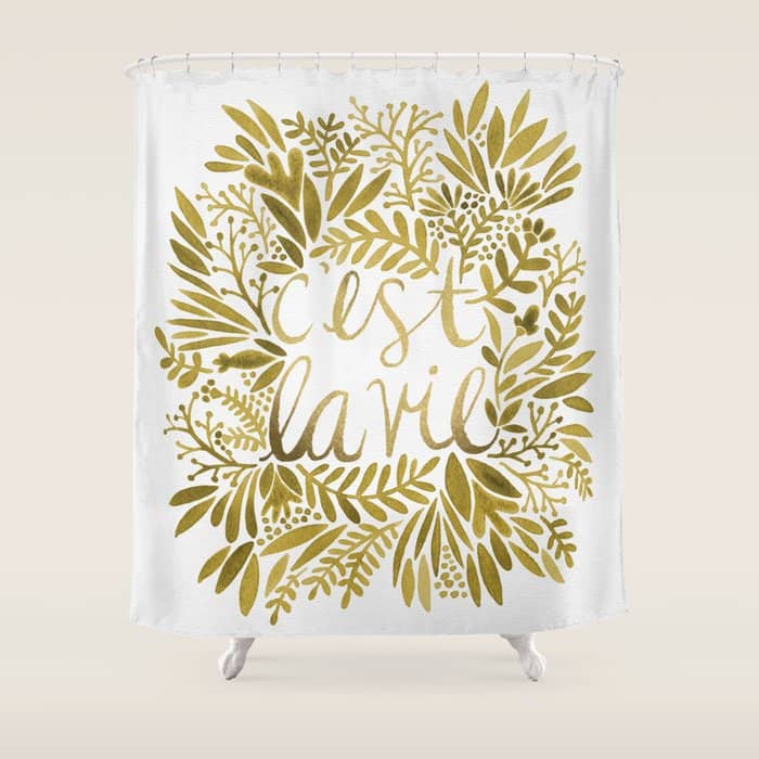 That'S Life - Gold On Gold Shower Curtain