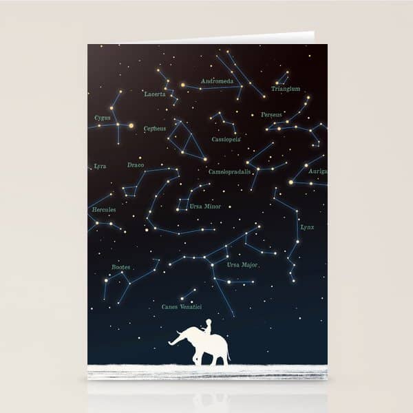 Falling Star Constellation Stationery Card
