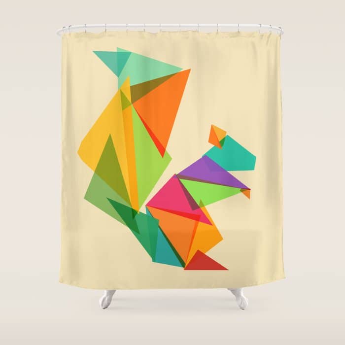Fractal Geometric Squirrel Shower Curtain