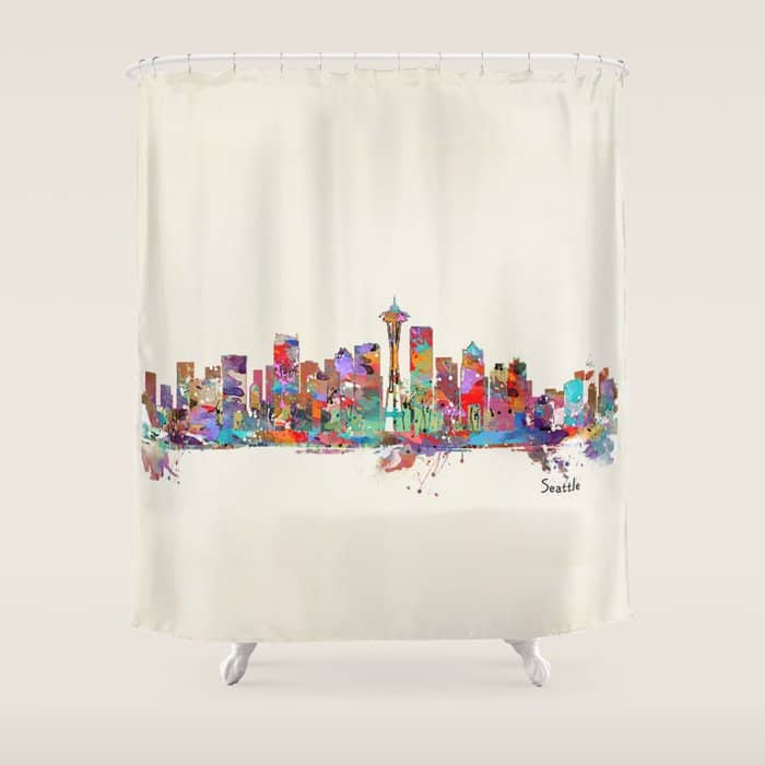 Seattle Washington Skyline Shower Curtain