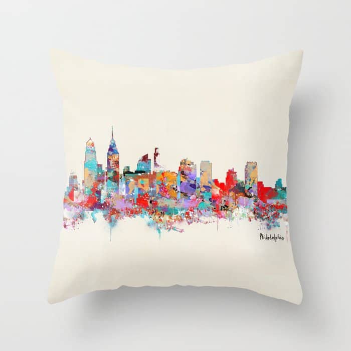 Philadelphia Pennsylvania Skyline Throw Pillow