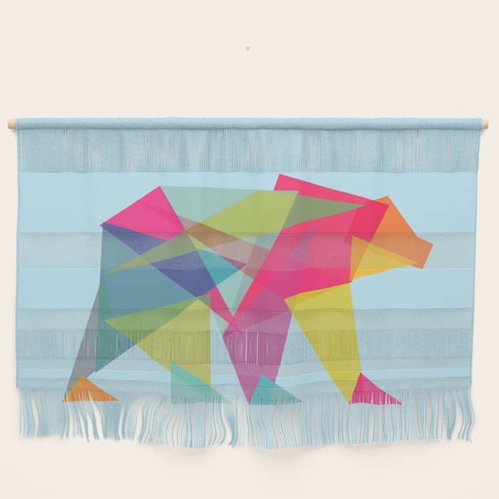 Fractal Bear - Neon Colorways Wall Hanging