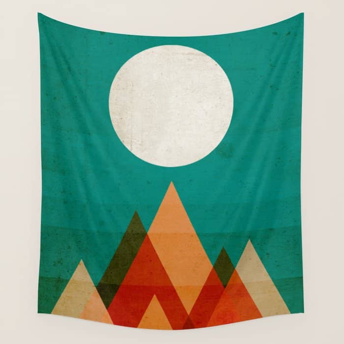 Full Moon Over Sahara Desert Wall Tapestry