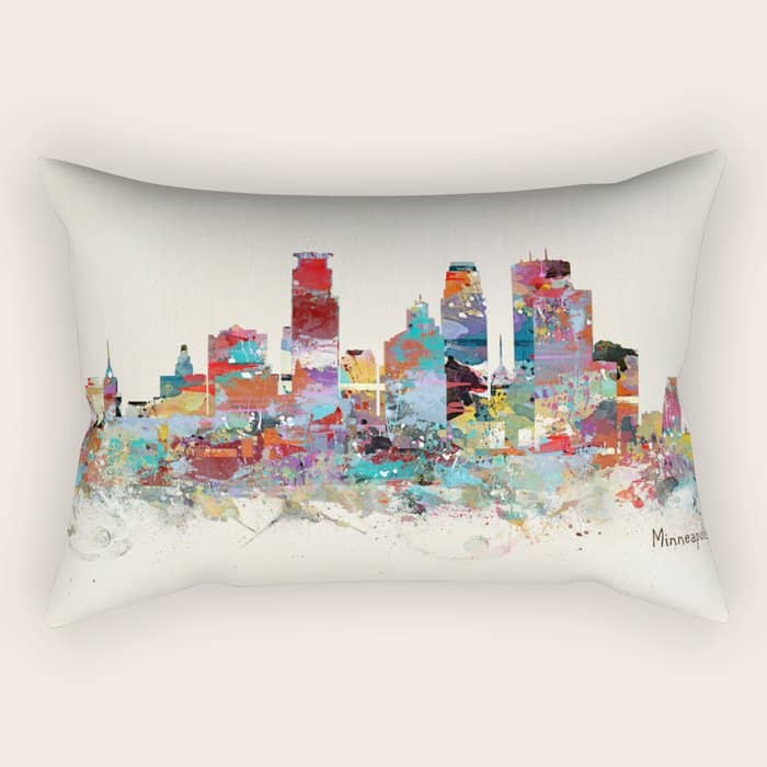 Minneapolis Minnesota Skyline Rectangular Pillow