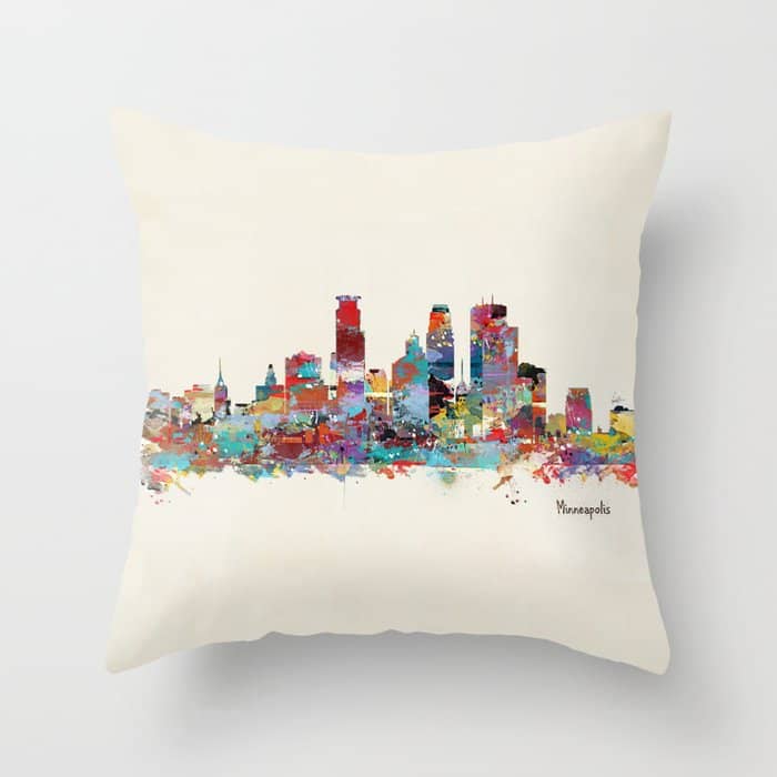 Minneapolis Minnesota Skyline Throw Pillow