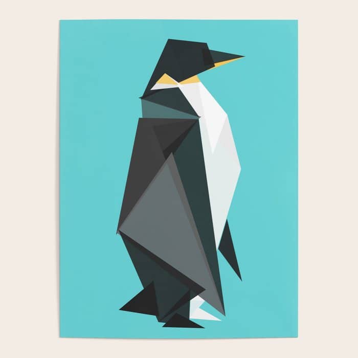 Fractal Geometric Emperor Penguin Poster