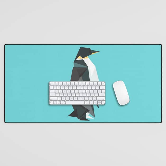 Fractal Geometric Emperor Penguin Desk Mat
