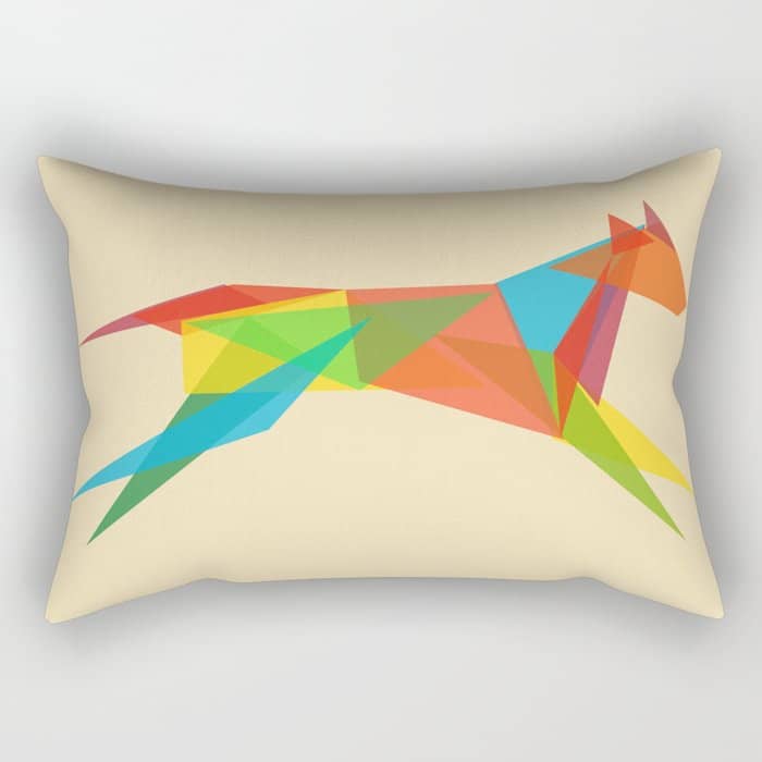 Fractal Geometric Dog Rectangular Pillow