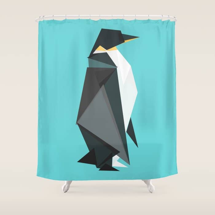 Fractal Geometric Emperor Penguin Shower Curtain