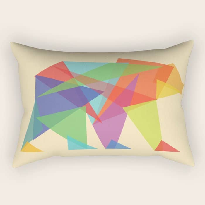Fractal Geometric Bear Rectangular Pillow