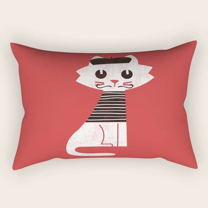 Mark The Cat Goes To Paris Rectangular Pillow