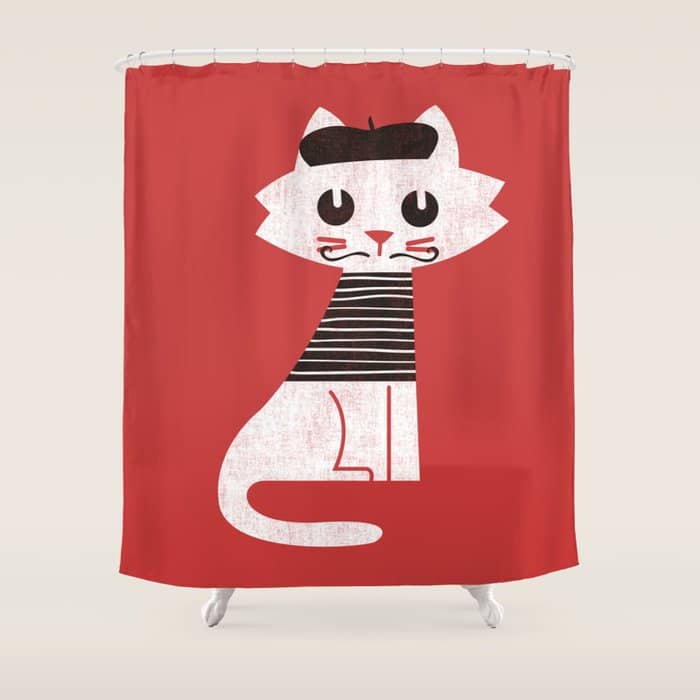 Mark The Cat Goes To Paris Shower Curtain