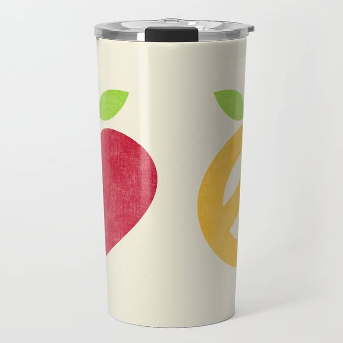 Apple And Orange - Love And Peace Travel Mug
