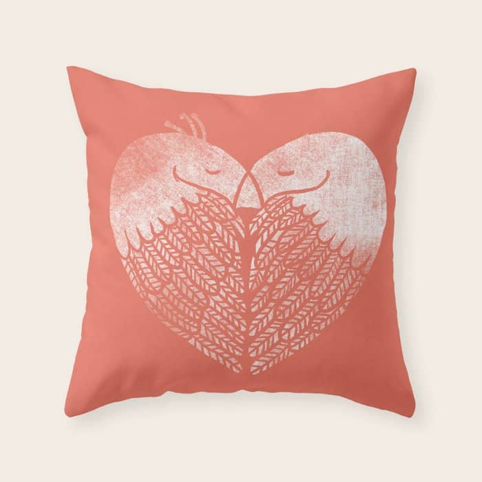 Love Birds Sitting On A Tree Throw Pillow