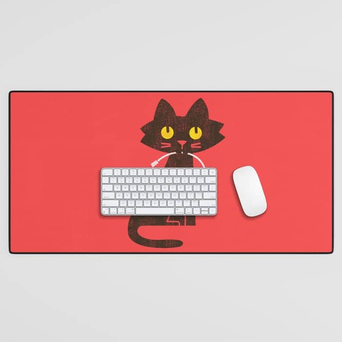 Fitz - Hungry Hungry Cat (And Unfortunate Mouse) Desk Mat
