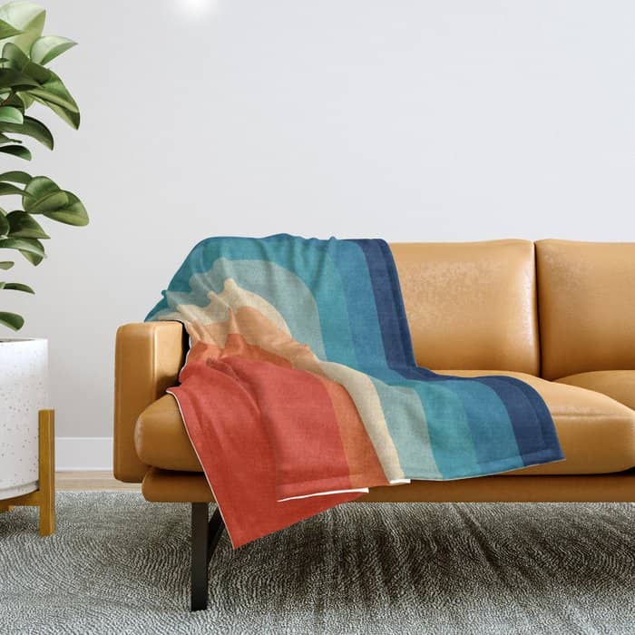 Retro 70s Color Palette Iii Throw Blanket
