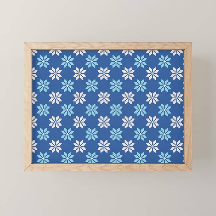 Contrasting Blues: Bethlehem Star Mosaic Mini Art Print