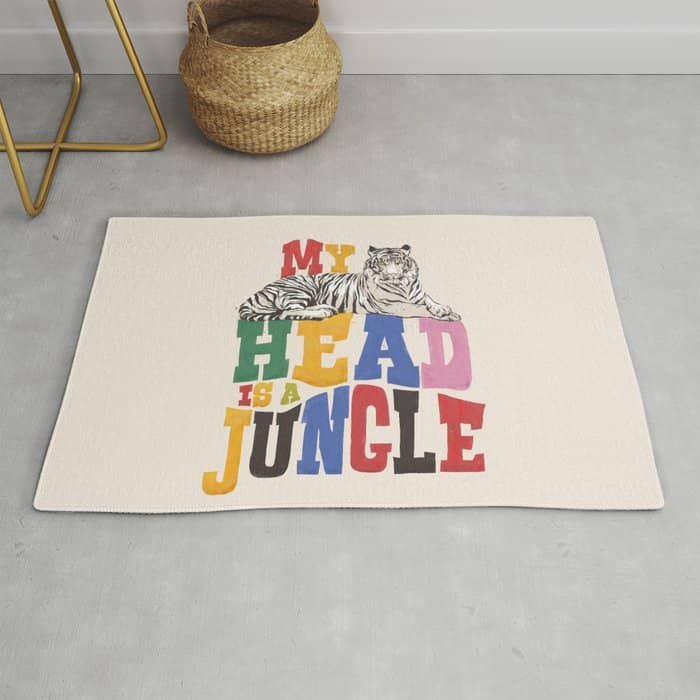 My Head Is A Jungle - Tiger Colorful Type Rug