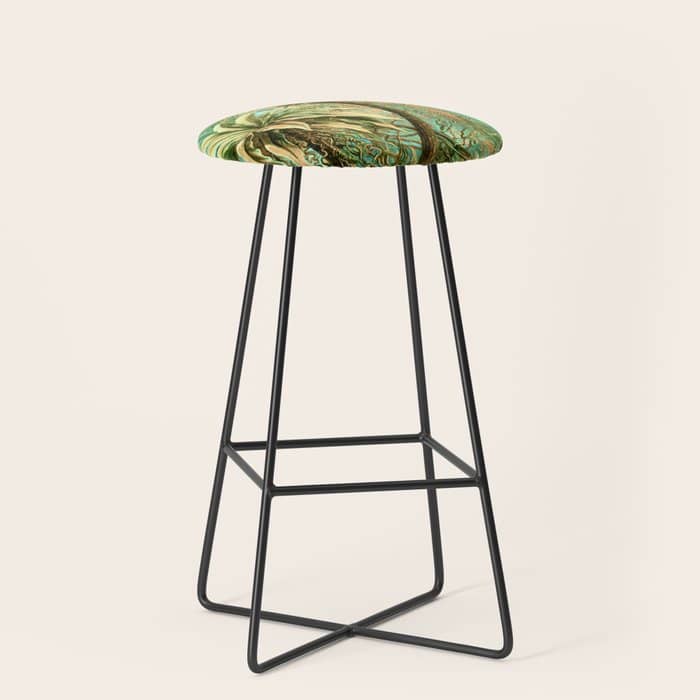 Vintage Tropical | Jungle Botanical Nature Banana Tree | Bohemian Plants Trees Forest Stool