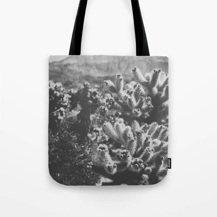 Cholla Cactus Garden (Black + White) Tote Bag