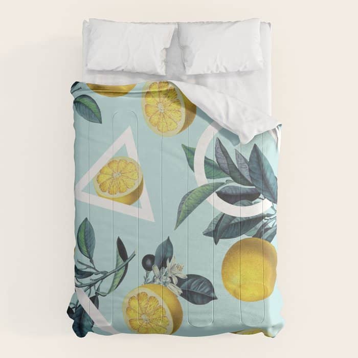 Geometric And Lemon Pattern Iii Comforter