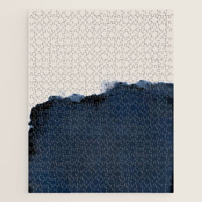 Abstract, Blue, Beige, Indigo Jigsaw Puzzle