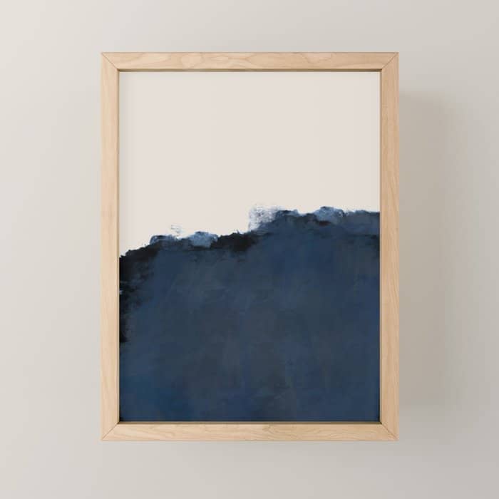 Abstract, Blue, Beige, Indigo Mini Art Print