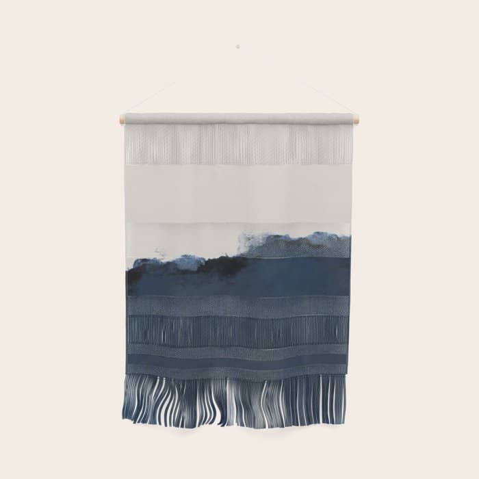 Abstract, Blue, Beige, Indigo Wall Hanging