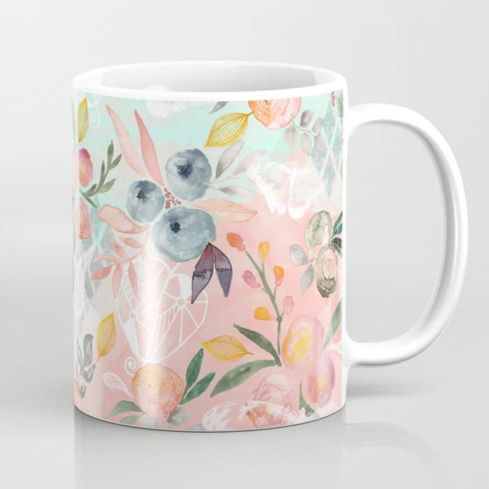 Abstract Painting Of Flowers And Plants Coffee Mug