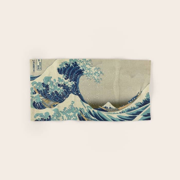 The Classic Japanese Great Wave Off Kanagawa Print By Hokusai Bath Towel