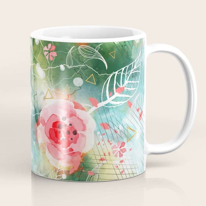 Abstract Painting Nature And Geometric Coffee Mug
