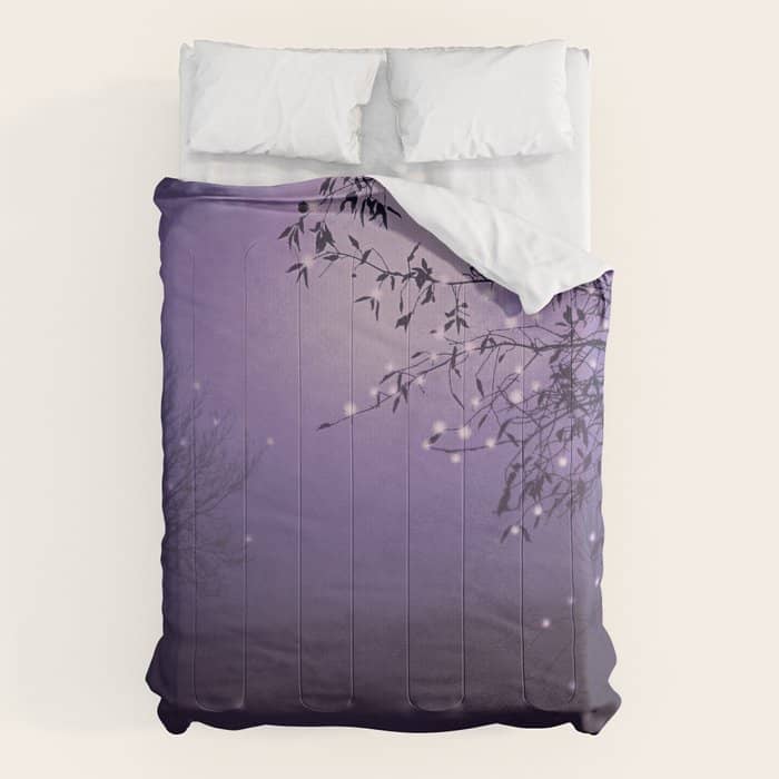 Song Of The Nightbird - Lavender Comforter