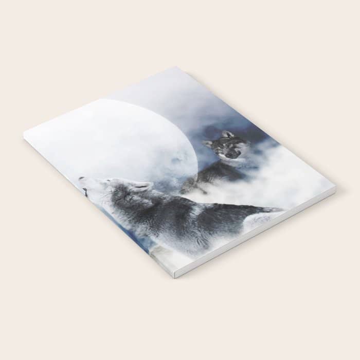 Winter Wolves, Wildlife Wolf Wild Dogs, Snow Full Moon Animals Photography Love Digital Art Notebook