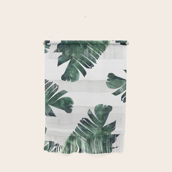 Banana Leaf Watercolor Painting, Tropical Nature Botanical Palm Illustration Bohemian Minimal Luxe Wall Hanging