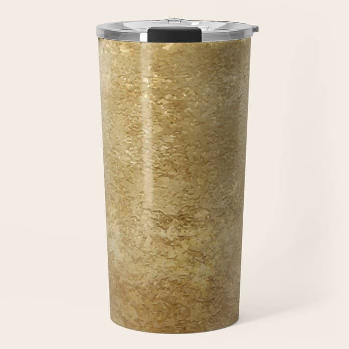 Gold Rush, Golden Shimmer Texture, Exotic Metallic Shine Graphic Design Travel Mug