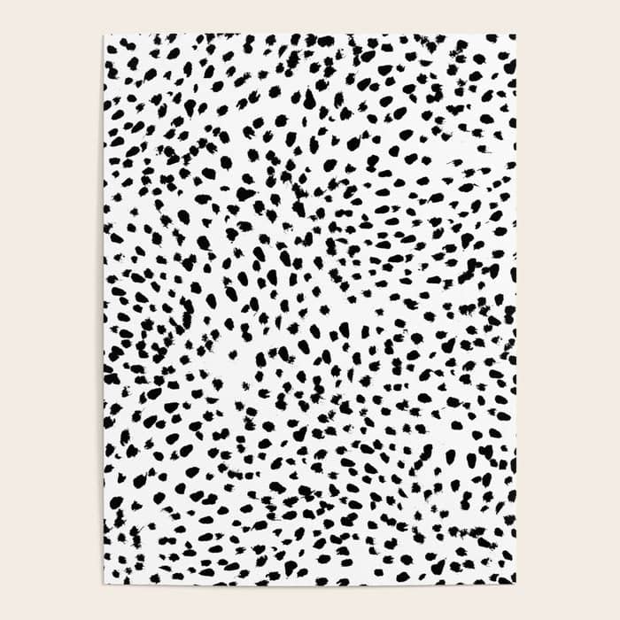 Nadia - Black And White, Animal Print, Dalmatian Spot, Spots, Dots, Bw Poster