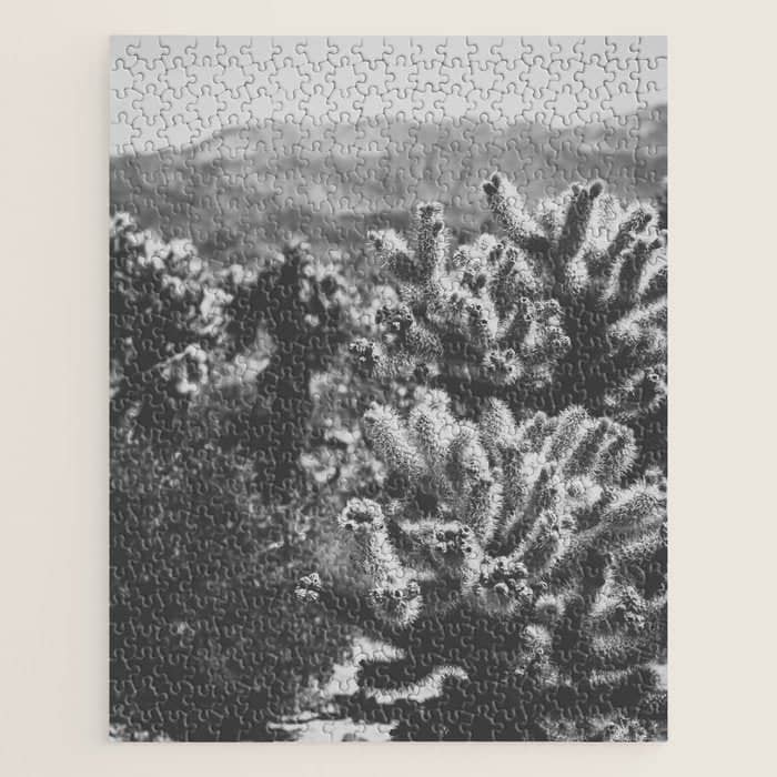Cholla Cactus Garden (Black + White) Jigsaw Puzzle