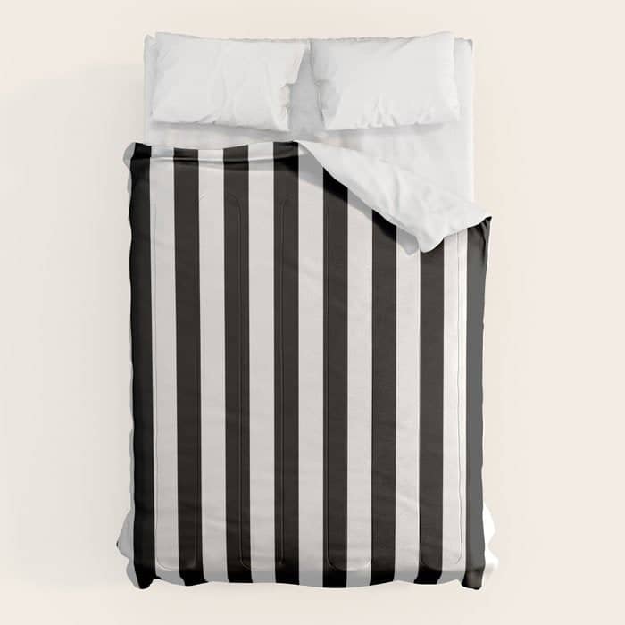 Black And White Vertical Stripes Classic Cabana Stripe Comforter