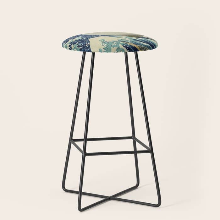 The Classic Japanese Great Wave Off Kanagawa Print By Hokusai Stool