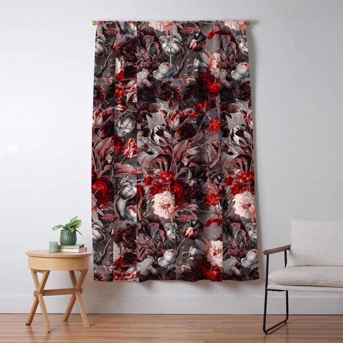 New Year'S Flowering Night Window Curtain