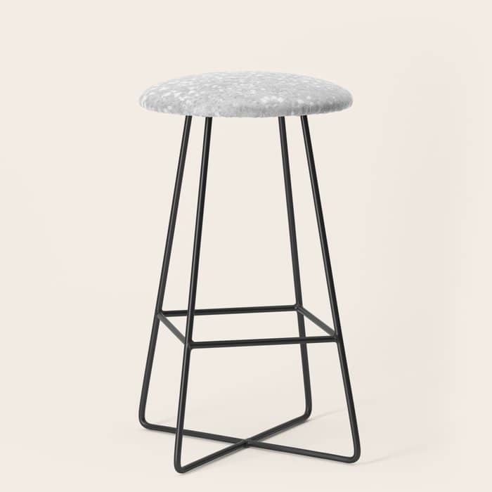 Chic Elegant Glamour White Faux Glitter Stool